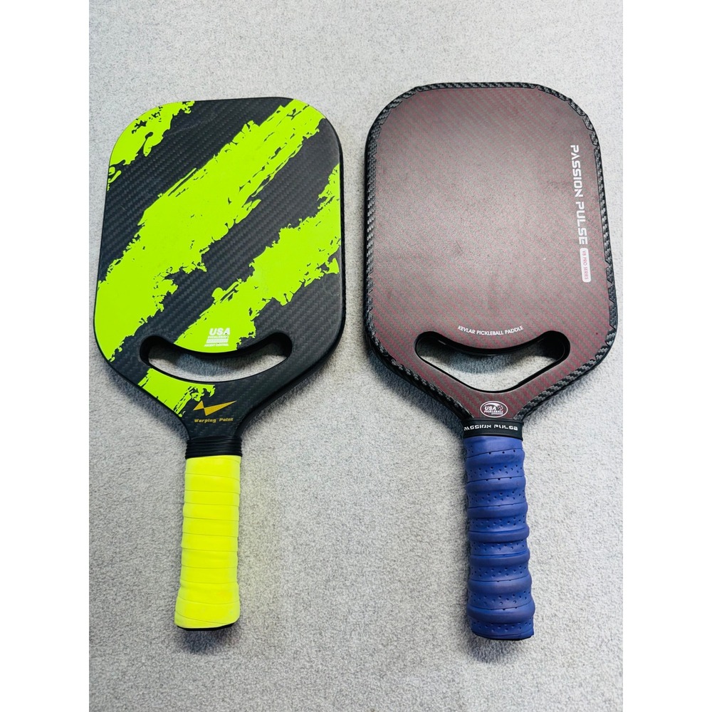 Lot of 2 Pickleball Paddles Warping Point Passion Pulse V8 Pro Kevlar USAPA